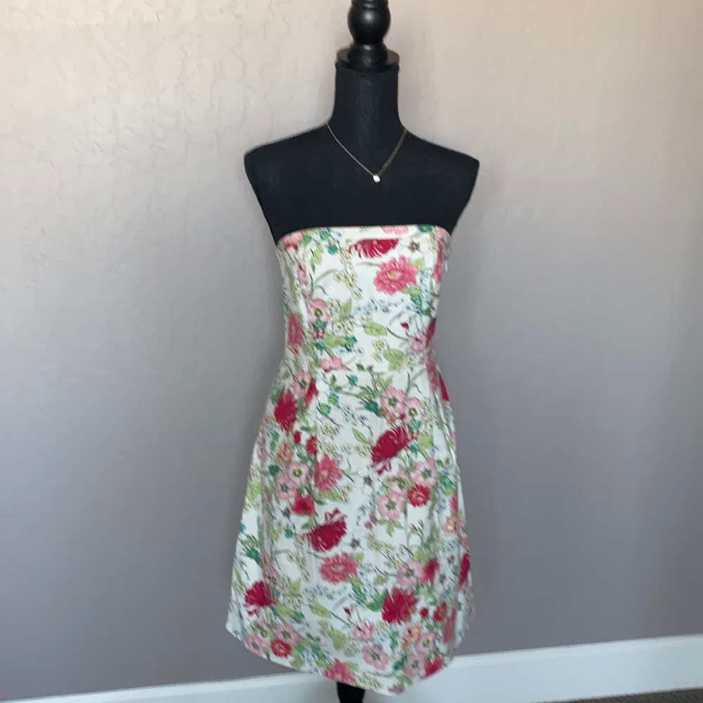 Old navy Multicolor strapless floral print dress
